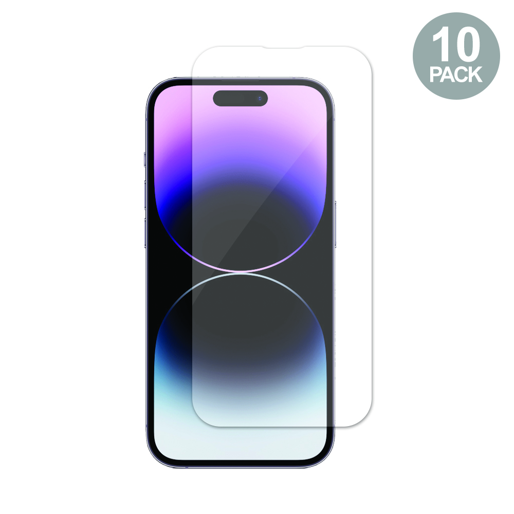 Uolo Shield Glass Bulk 10 Pack, iPhone 14 Pro